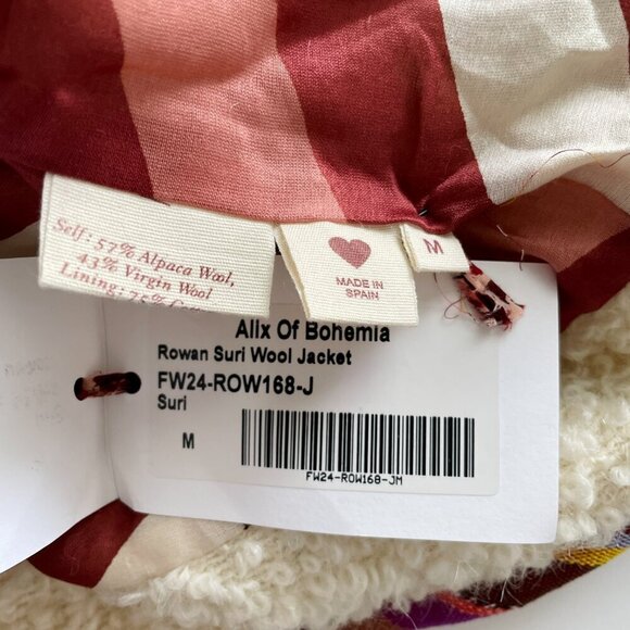 Alix of Bohemia Rowan Suri Wool Jacket Cream Alpaca Blend Boho Trim - Picture 9 of 10